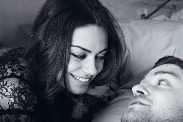 Mila Kunis och Justin Timberlake tar plats i ett kärleksfullt modereportage för amerikanska Elle. 