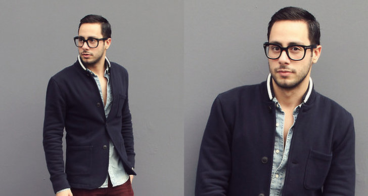 Reinaldo från L.A. är snygg i kombon burgundy-marinblått. Snyggt matchat med jeansshorta för en lite vardagligare look. http://lookbook.nu/reyalfashion