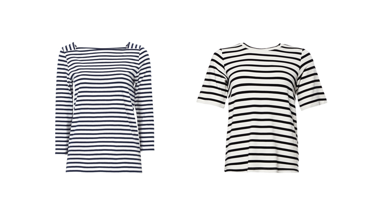 Randig tröja från Gina tricot, ca 100 kr, VS randig tröja från Stylein, ca 800 kr. Randig tröja från Gina tricot, ca 100 kr, VS randig tröja från Stylein, ca 800 kr.