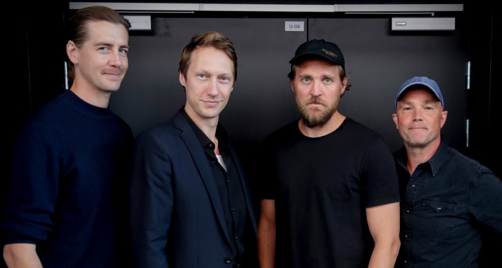 Pål Sverre Hage, Tobias Santelmann, Jon Øigarden och Simon J. Berger från "Exit". 