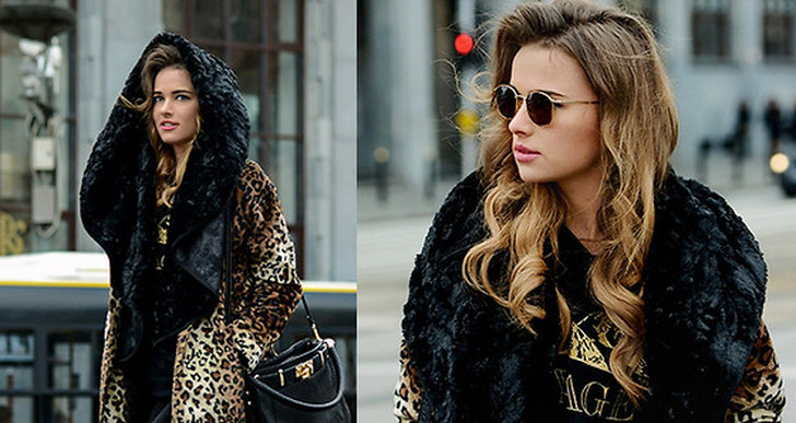 Juliette från Polen är snygg i sin maffiga pälsluva och leopardkappa. Mer från henne här http://lookbook.nu/juliettk