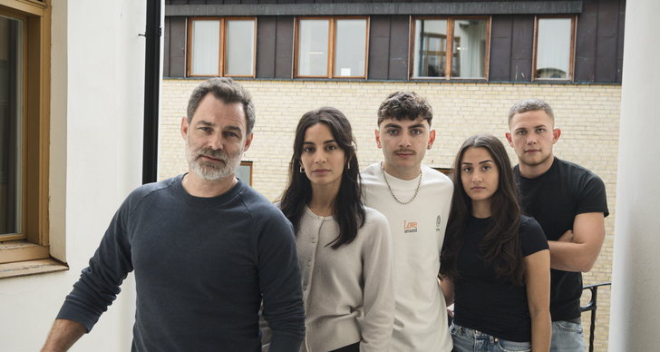 På bilden från vänster regissören och huvudmanusförfattaren Jens Östberg, skådespelarna Sara Shirpey, John Hanna, Ranja Jan Barvary och Jonay Pineda Skallak.