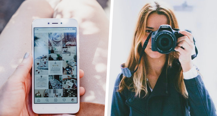 En tjej som håller en iPhone, en tjej som fotograferar