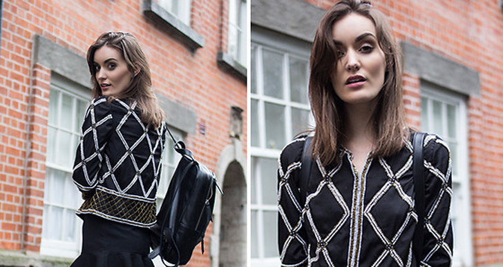 Anouska från Irland gör oss avundsjuka i sin snygga jacka från Guess med pärlbroderier! http://lookbook.nu/anouska_p