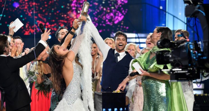 Eric Saade och Katja Lujan Engelholm från "Let's dance" 2022.